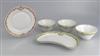 (ITALIAN LINE.) Duilio. Group of 5 pieces of First Class dinner ware,